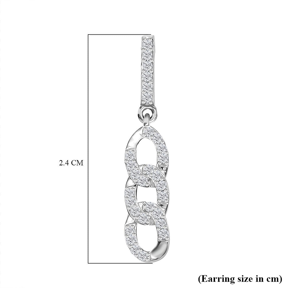 White Diamond Earring with Push Back in Rhodium Overlay Sterling Silver 0.25 Ct. 7970019 7