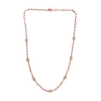 Designer Inspired- Diamond Station Necklace With Lobaster Clasp in Rose Gold Plating (Size - 18)
