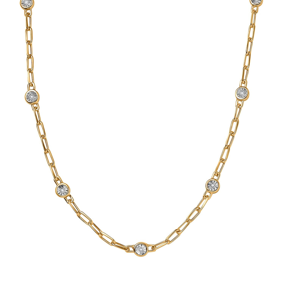 Designer Inspired- Diamond Station Necklace With Lobaster Clasp  (Size - 18) 7811815 2