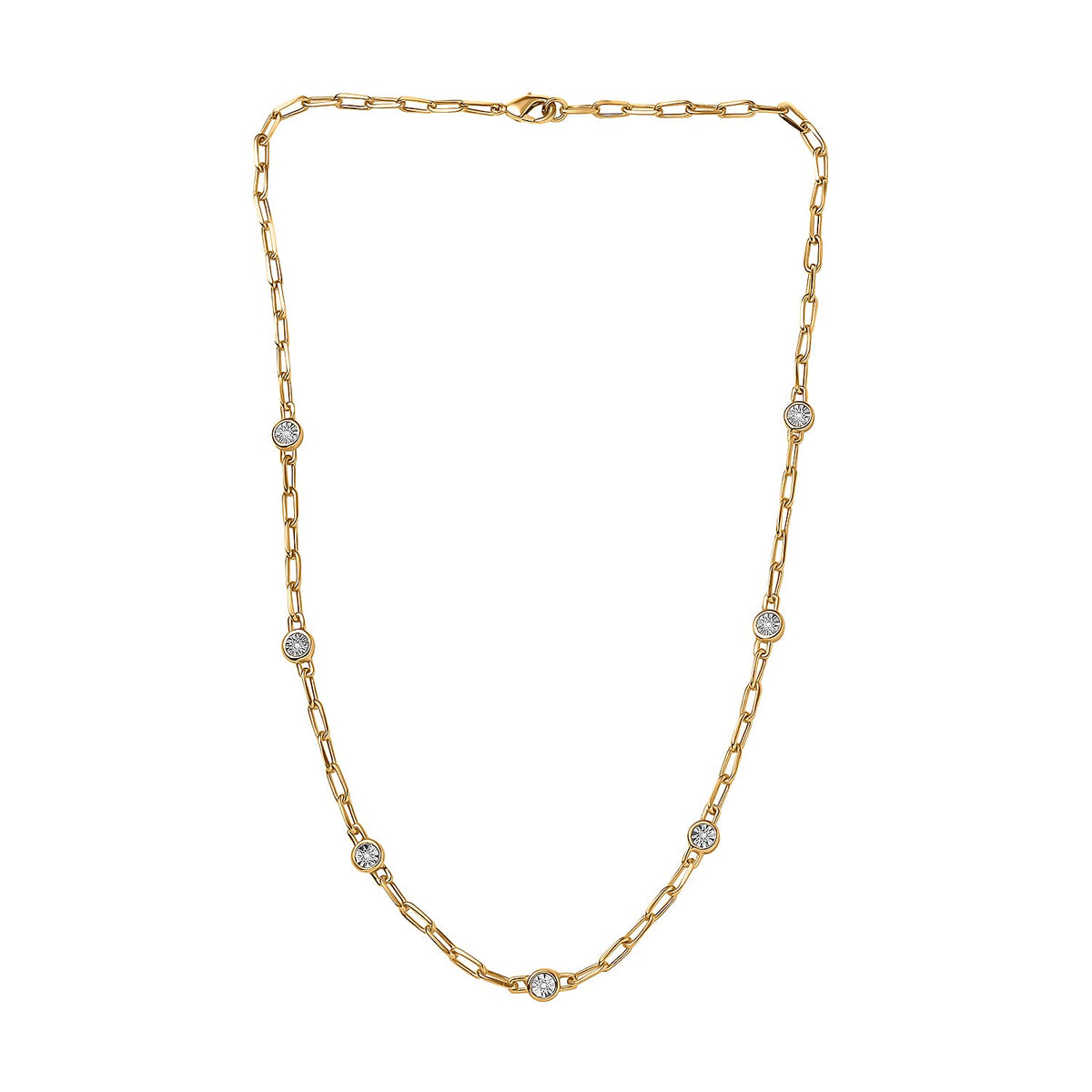 Designer Inspired- Diamond Station Necklace With Lobaster Clasp  (Size - 18) 7811815 8