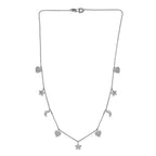 9 Diamond Celestial Charms Necklace (Size - 18) in Platinum Overlay Sterling Silver