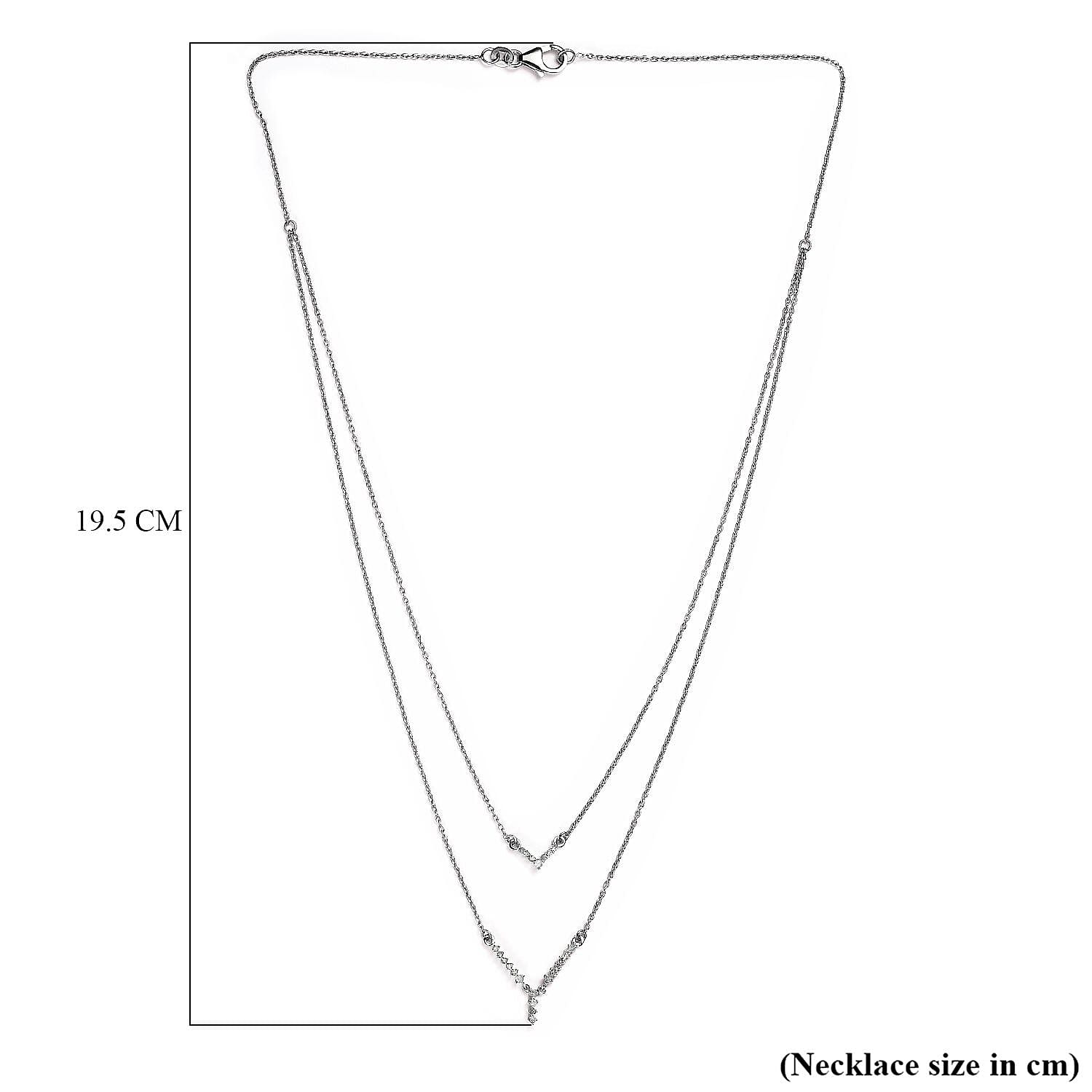 Diamond Necklace (Size - 18) in Platinum Overlay Sterling Silver 0.25 Ct 7552312 5