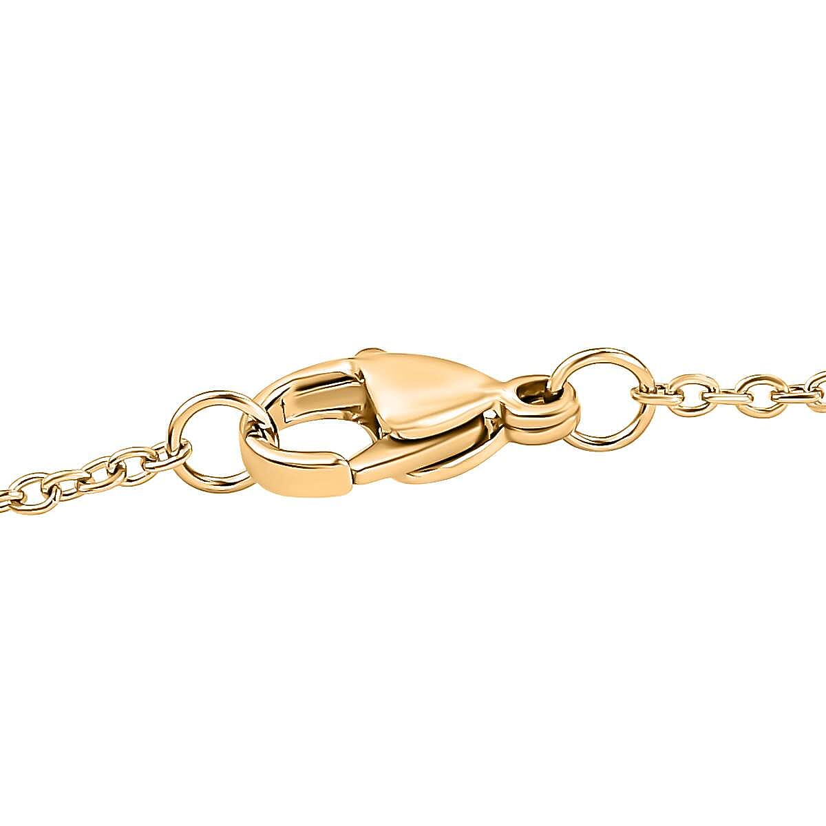 Designer Inspired - White Diamond Gold Overlay Interlocking Necklace (Size - 20) 7888865 4