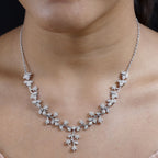 Diamond Necklace (Size 18) in Platinum Overlay Sterling Silver 2.00 Ct, Silver Wt 15.65 GM