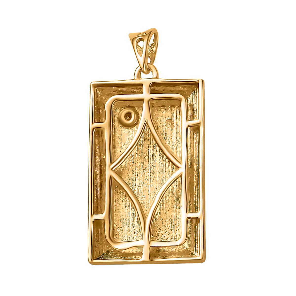 Yellow Gold Overlay Sterling Silver Diamond Dragon Embossed Ingot Bar Pendant 7807141 5
