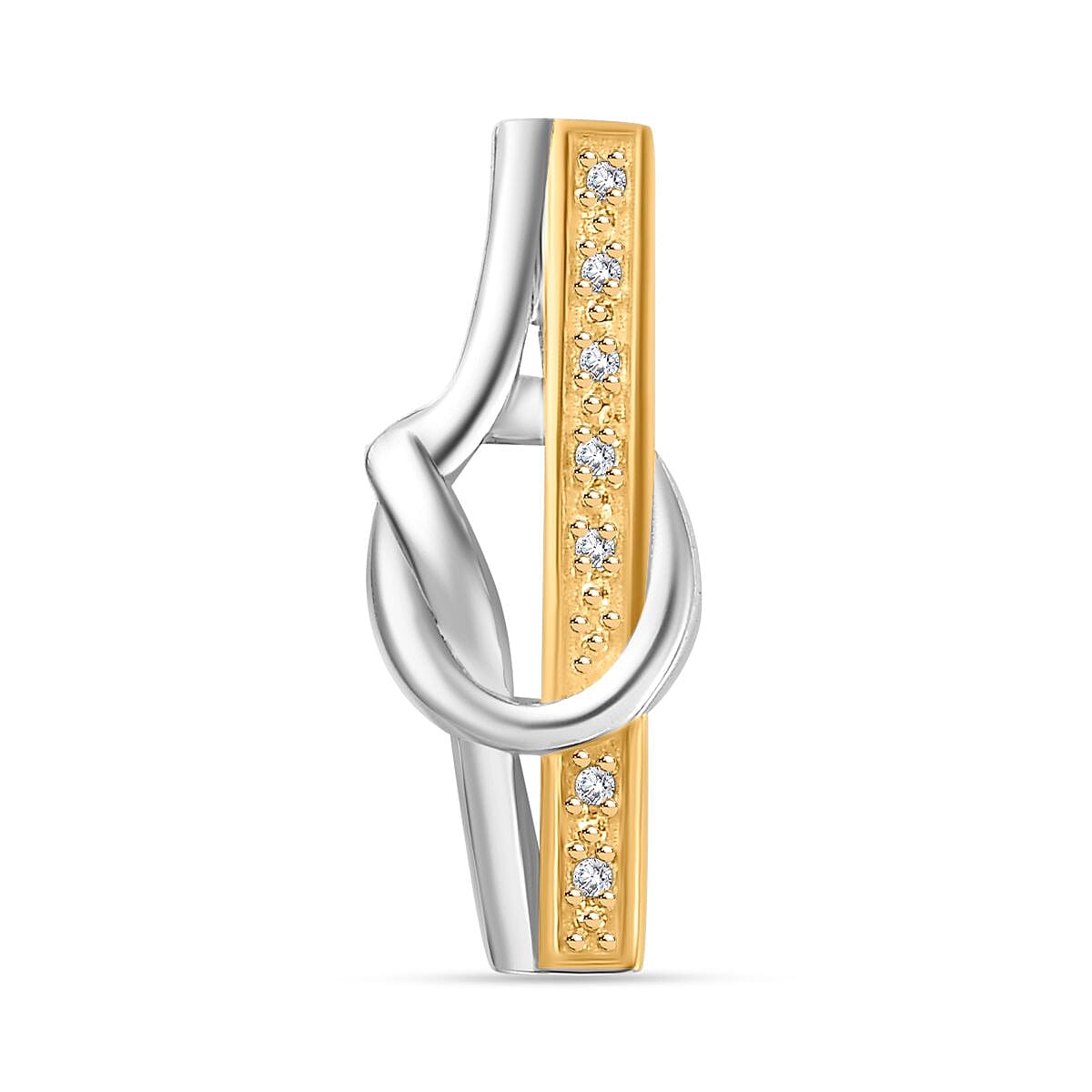 White Diamond Pendant in Yellow Gold Plated &amp; Platinum Overlay Sterling Silver 7802941 0