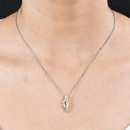 White Diamond Pendant in Yellow Gold Plated & Platinum Overlay Sterling Silver