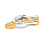White Diamond Pendant in Yellow Gold Plated & Platinum Overlay Sterling Silver