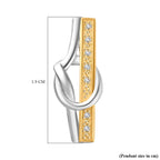 White Diamond Pendant in Yellow Gold Plated & Platinum Overlay Sterling Silver