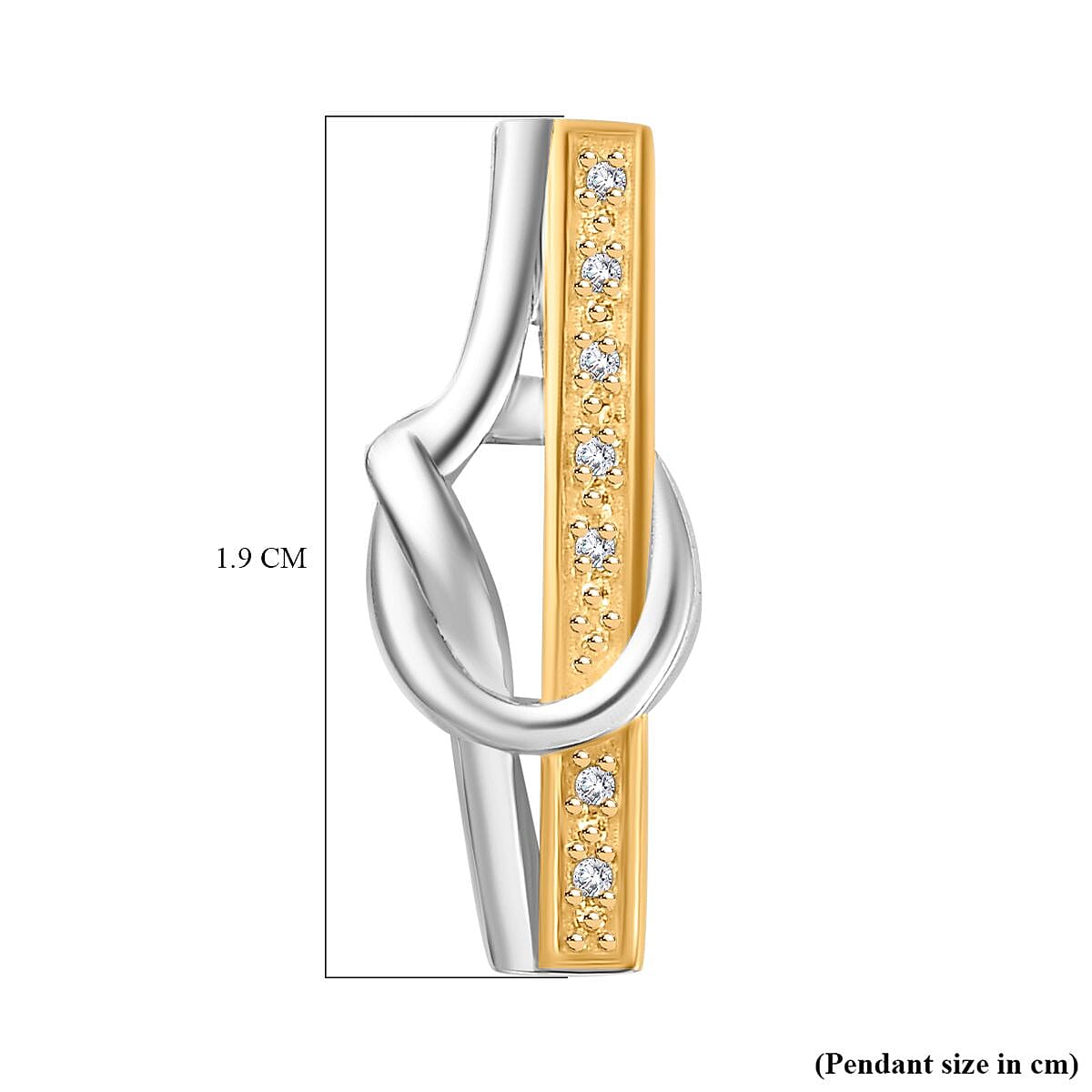 White Diamond Pendant in Yellow Gold Plated &amp; Platinum Overlay Sterling Silver 7802941 6