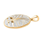 White Diamond Tree Of Life Pendant in 18K YG Plating