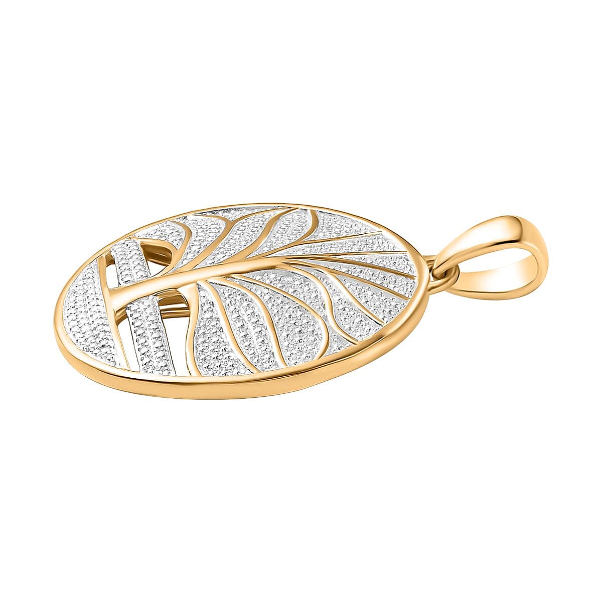 White Diamond Tree Of Life Pendant in 18K YG Plating 7963880 4