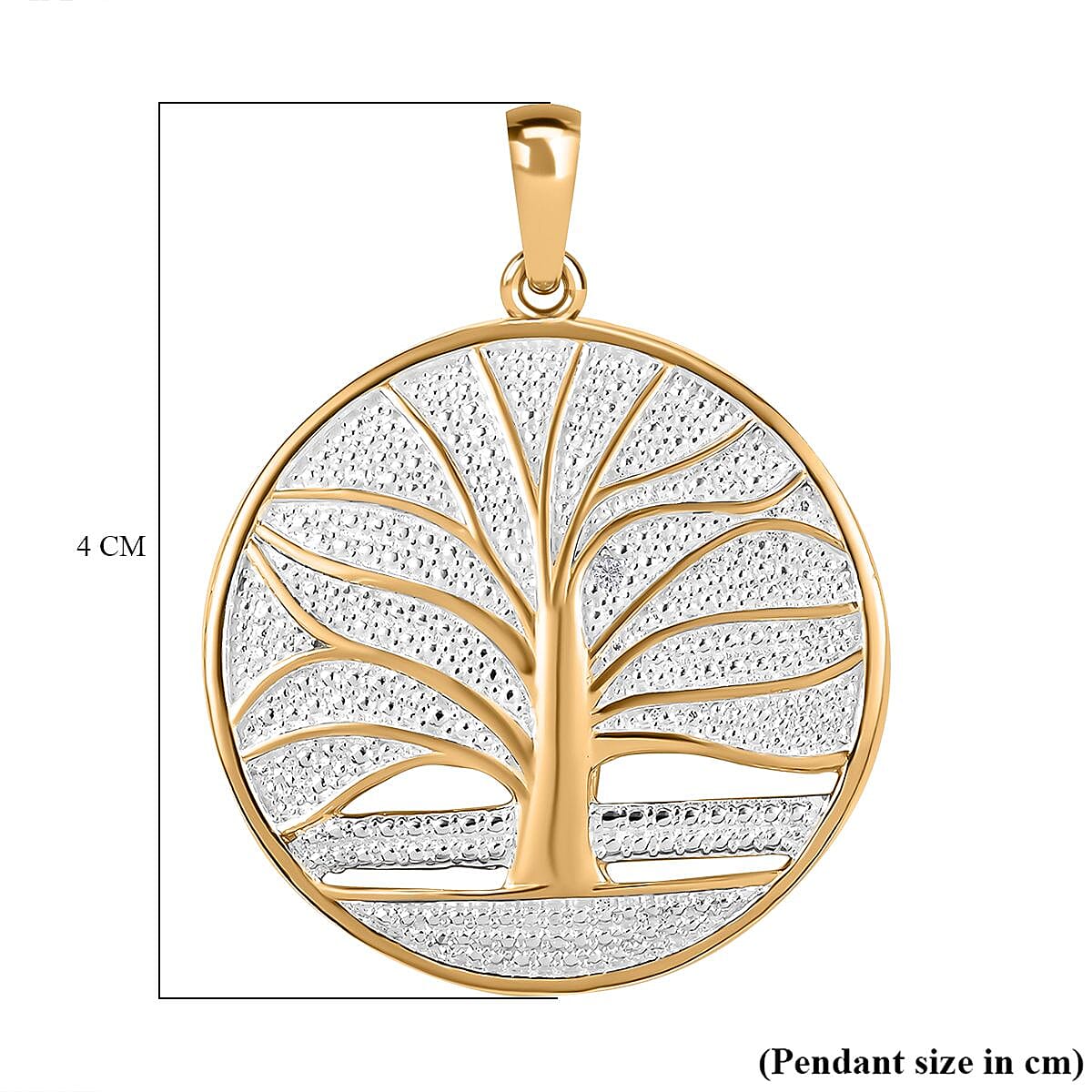 White Diamond Tree Of Life Pendant in 18K YG Plating 7963880 6