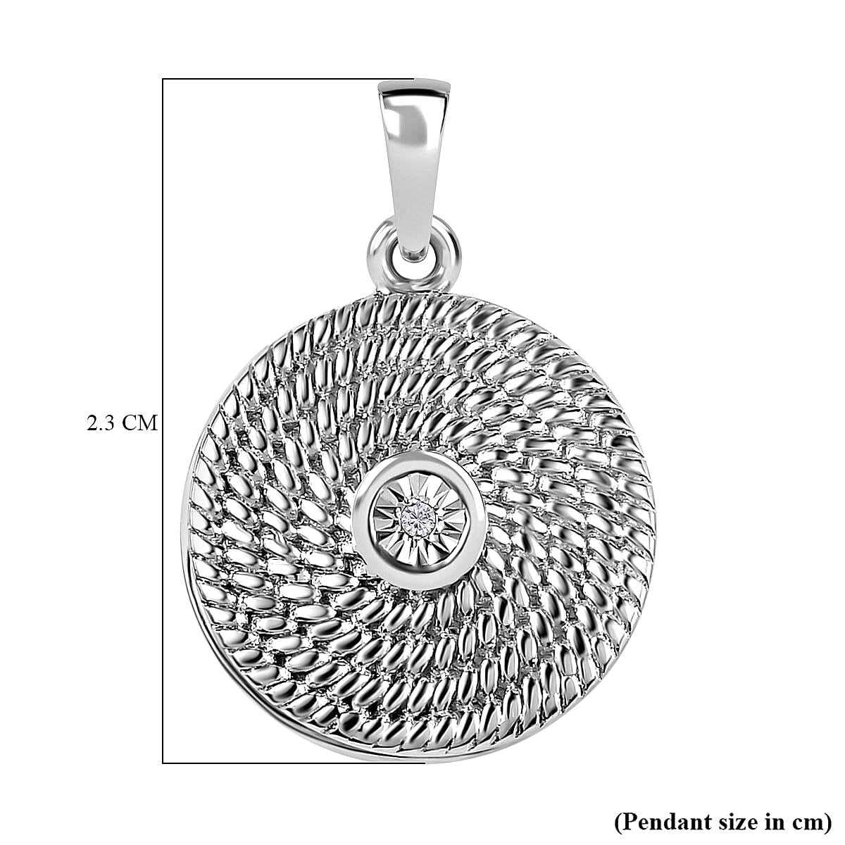 Designer Inspired -White Diamond Locket Pendant in Platinum Overlay Sterling Silver 7662267 5