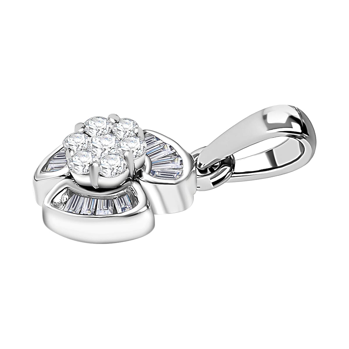 Diamond Floral Pendant in Platinum Overlay Sterling Silver 7726552 4
