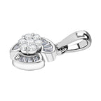 Diamond Floral Pendant in Platinum Overlay Sterling Silver