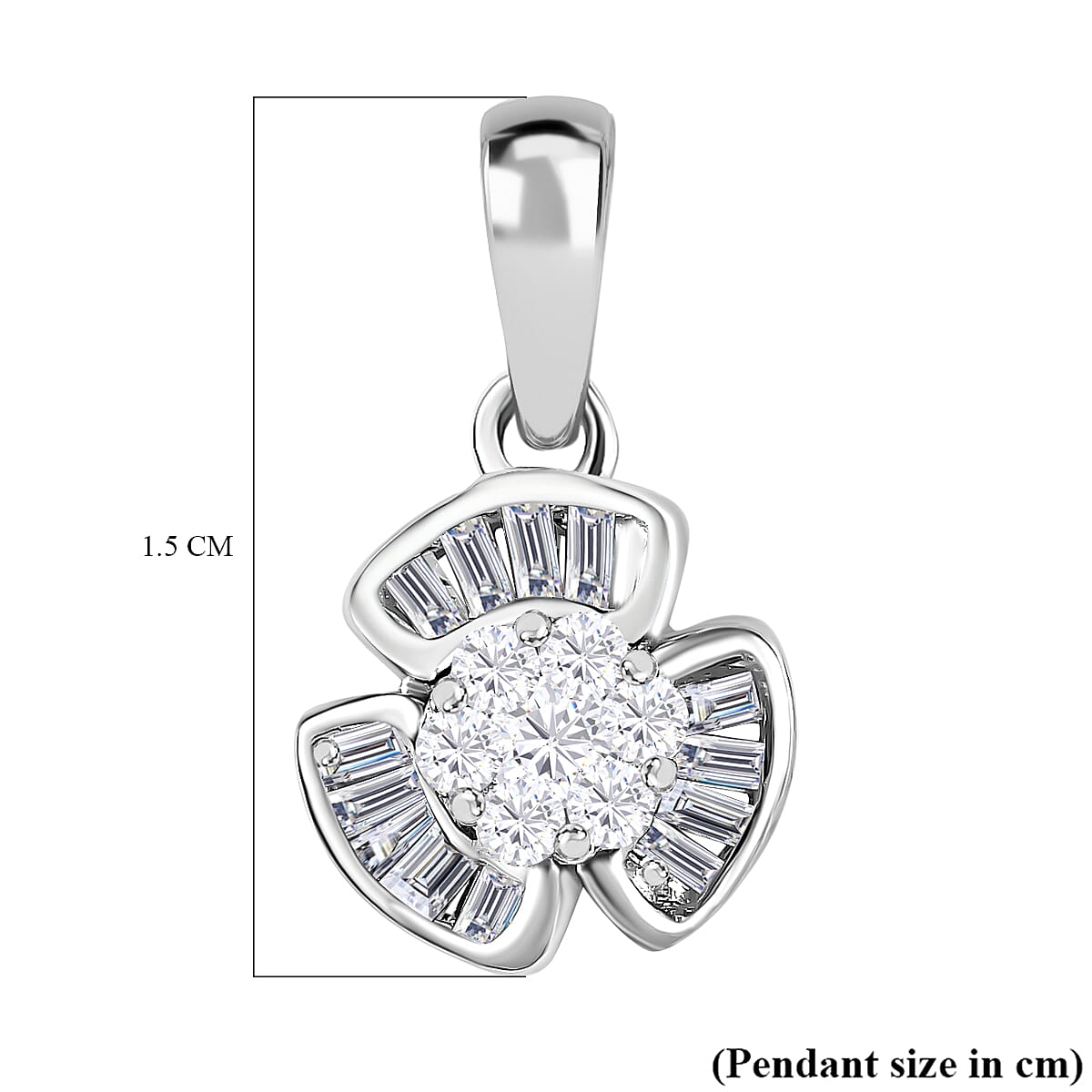 Diamond Floral Pendant in Platinum Overlay Sterling Silver 7726552 6