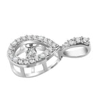 Natural White Diamond Pendant in Rhodium Overlay Sterling Silver