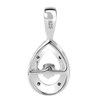 Natural White Diamond Pendant in Rhodium Overlay Sterling Silver
