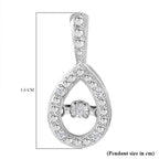 Natural White Diamond Pendant in Rhodium Overlay Sterling Silver