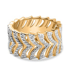 Designer Inspired - White Diamond Ring in Dual Tone
