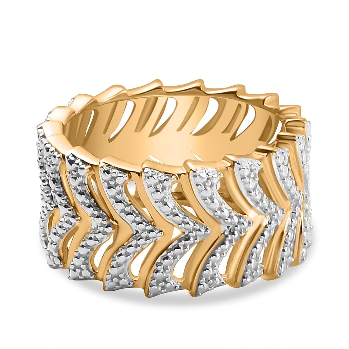 Designer Inspired - White Diamond Ring in Dual Tone 7893762 0