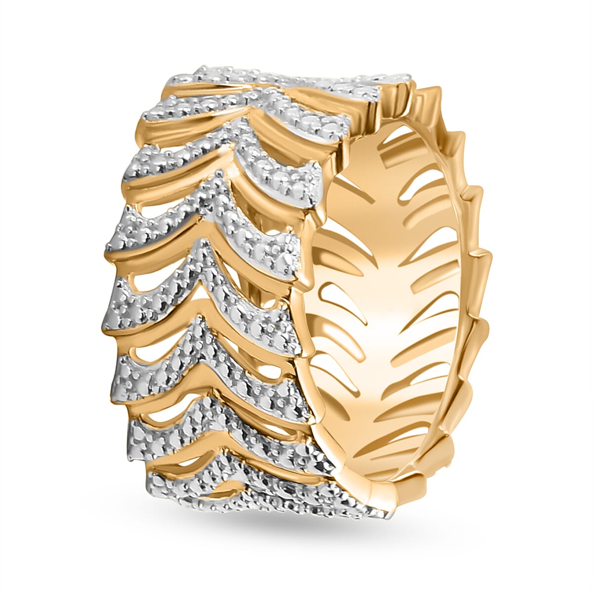 Designer Inspired - White Diamond Ring in Dual Tone 7893762 3
