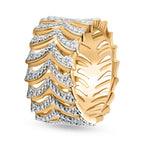 Designer Inspired - White Diamond Ring in Dual Tone