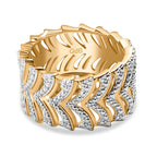 Designer Inspired - White Diamond Ring in Dual Tone