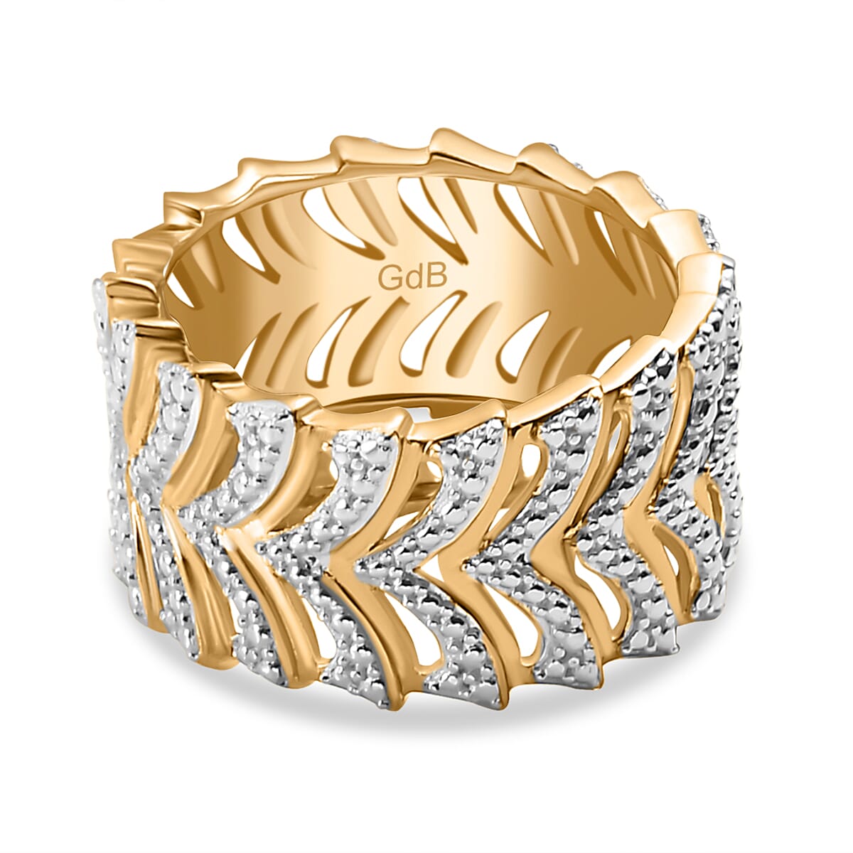 Designer Inspired - White Diamond Ring in Dual Tone 7893762 4