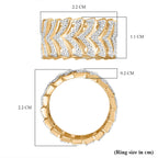 Designer Inspired - White Diamond Ring in Dual Tone
