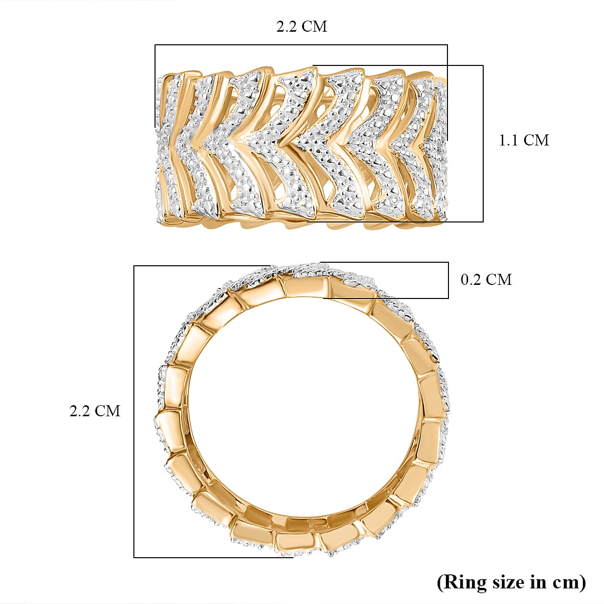 Designer Inspired - White Diamond Ring in Dual Tone 7893762 5