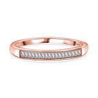 White Diamond Ring in 18K RG Vermeil Sterling Silver