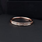 White Diamond Ring in 18K RG Vermeil Sterling Silver