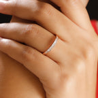 White Diamond Ring in 18K RG Vermeil Sterling Silver
