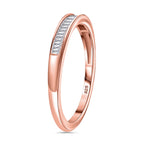 White Diamond Ring in 18K RG Vermeil Sterling Silver