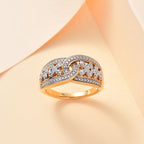 White Diamond  Fancy Ring in 18K YG Vermeil Sterling Silver 0.01 ct  0.005  Ct.
