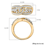 White Diamond  Fancy Ring in 18K YG Vermeil Sterling Silver 0.01 ct  0.005  Ct.