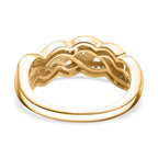 White Diamond  Fancy Ring in 18K YG Vermeil Sterling Silver 0.15 ct  0.165  Ct.