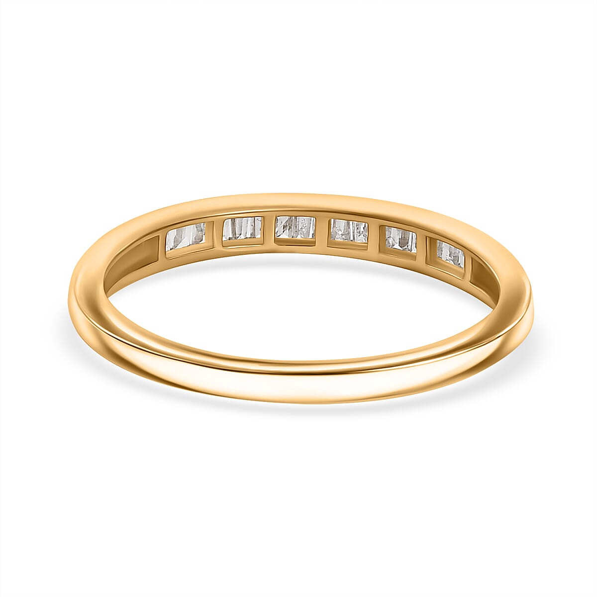 One Time Deal - White Diamond Band Ring in 18K YG Vermeil Sterling Silver V32702160 4
