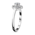 Designer Inspired - Diamond Floral Ring in Platinum Overlay Sterling Silver 0.25 Ct.