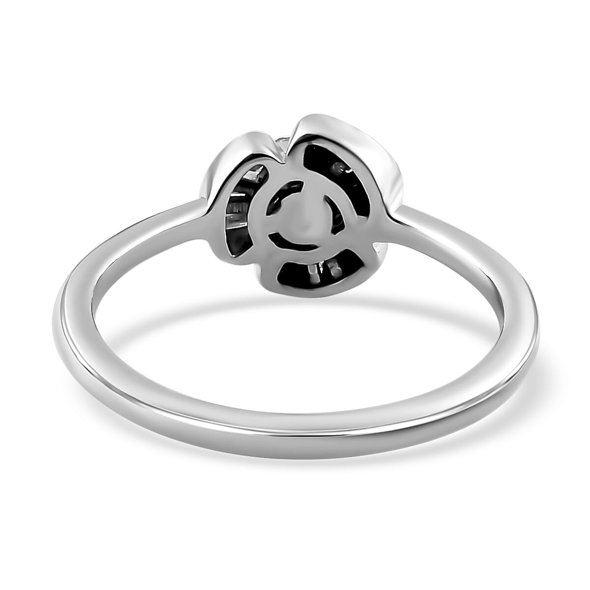 Designer Inspired - Diamond Floral Ring in Platinum Overlay Sterling Silver 0.25 Ct. 7726489 5