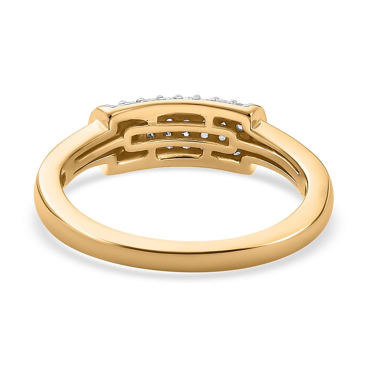Diamond Cluster Ring in 18K Yellow Gold Vermeil Plated Sterling Silver 7648447 5