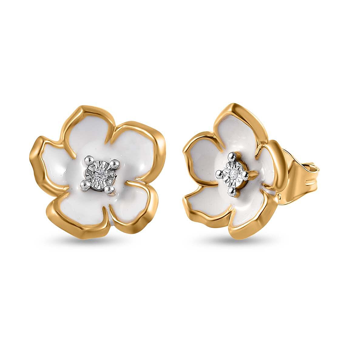 Designer Inspired- Diamond Stud Earrings in Sterling Silver 7727688 0