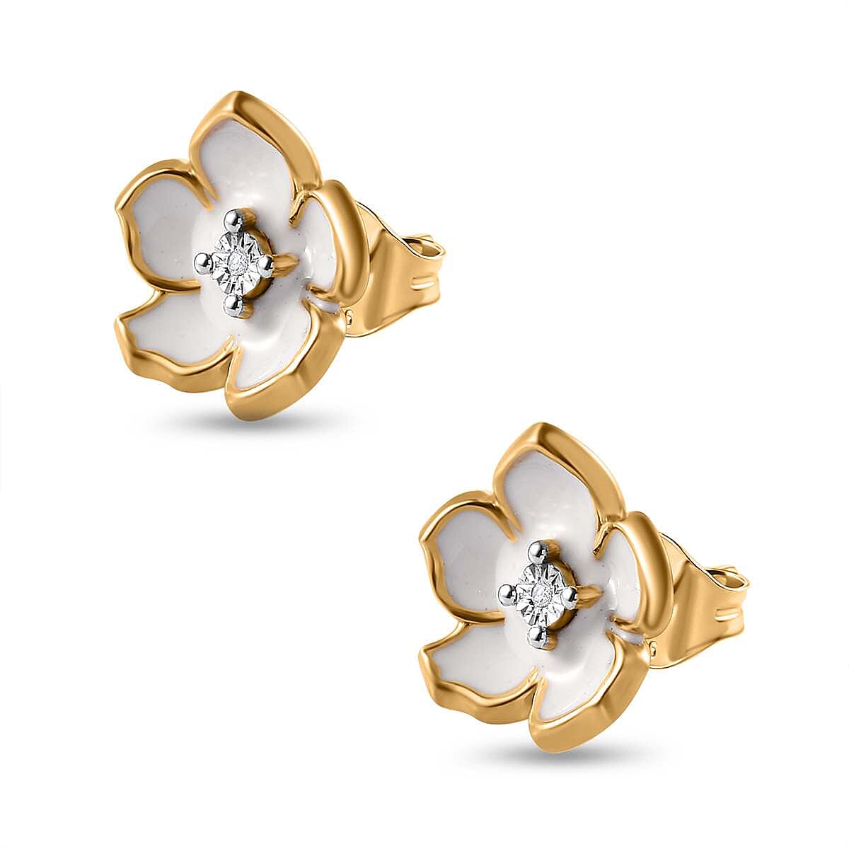 Designer Inspired- Diamond Stud Earrings in Sterling Silver 7727688 3