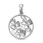 Diamond Floral Pendant in Platinum Overlay Sterling Silver