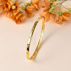 Mega Close Out Deal - EverTrue Natural White Diamond Bangle (Size 7.5) in Yellow Gold Plated