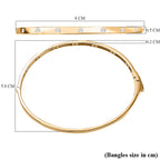 Mega Close Out Deal - EverTrue Natural White Diamond Bangle (Size 7.5) in Yellow Gold Plated