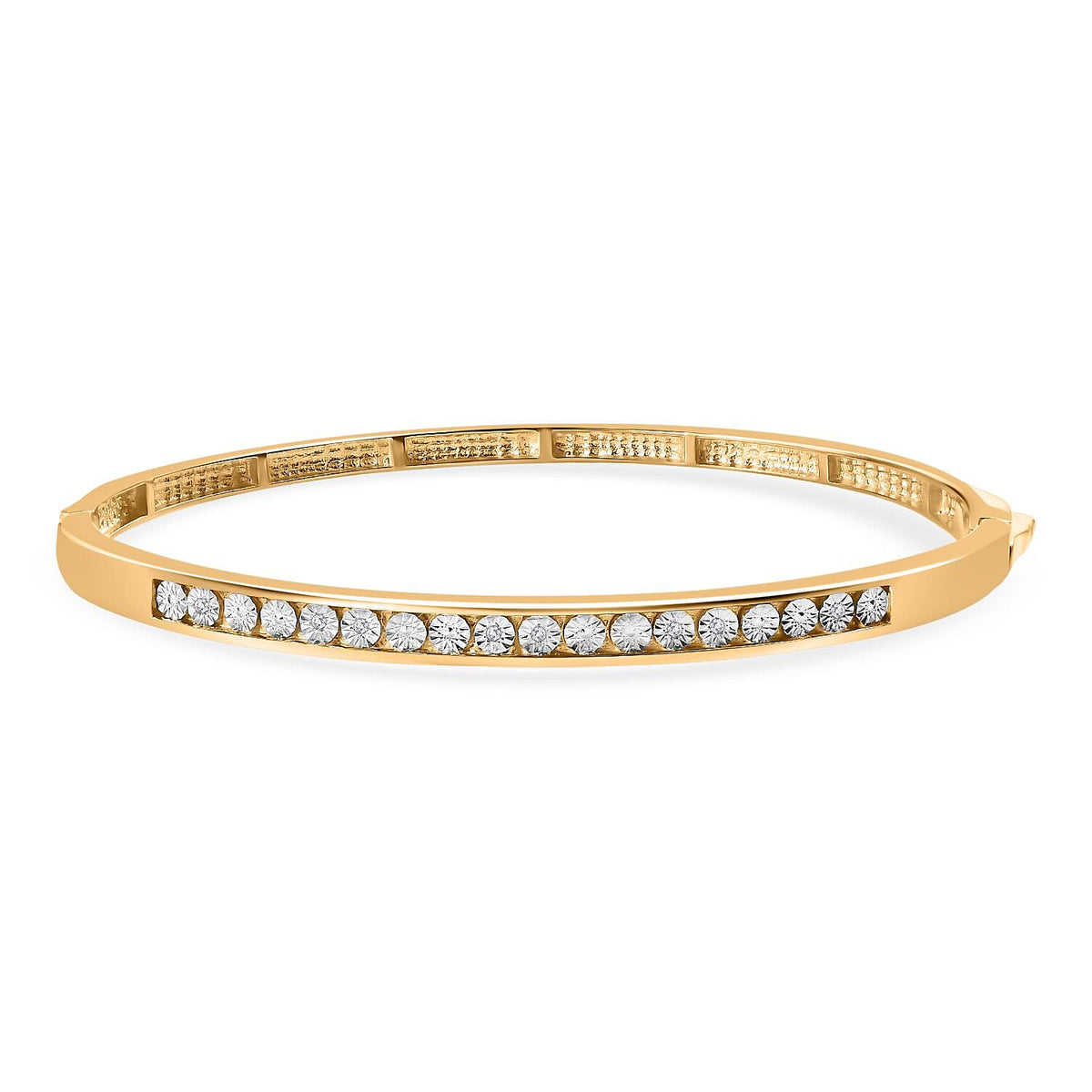 One Time Deal- Diamond Gold Plated Tennis Bangle Size (7.5) 7785023 0