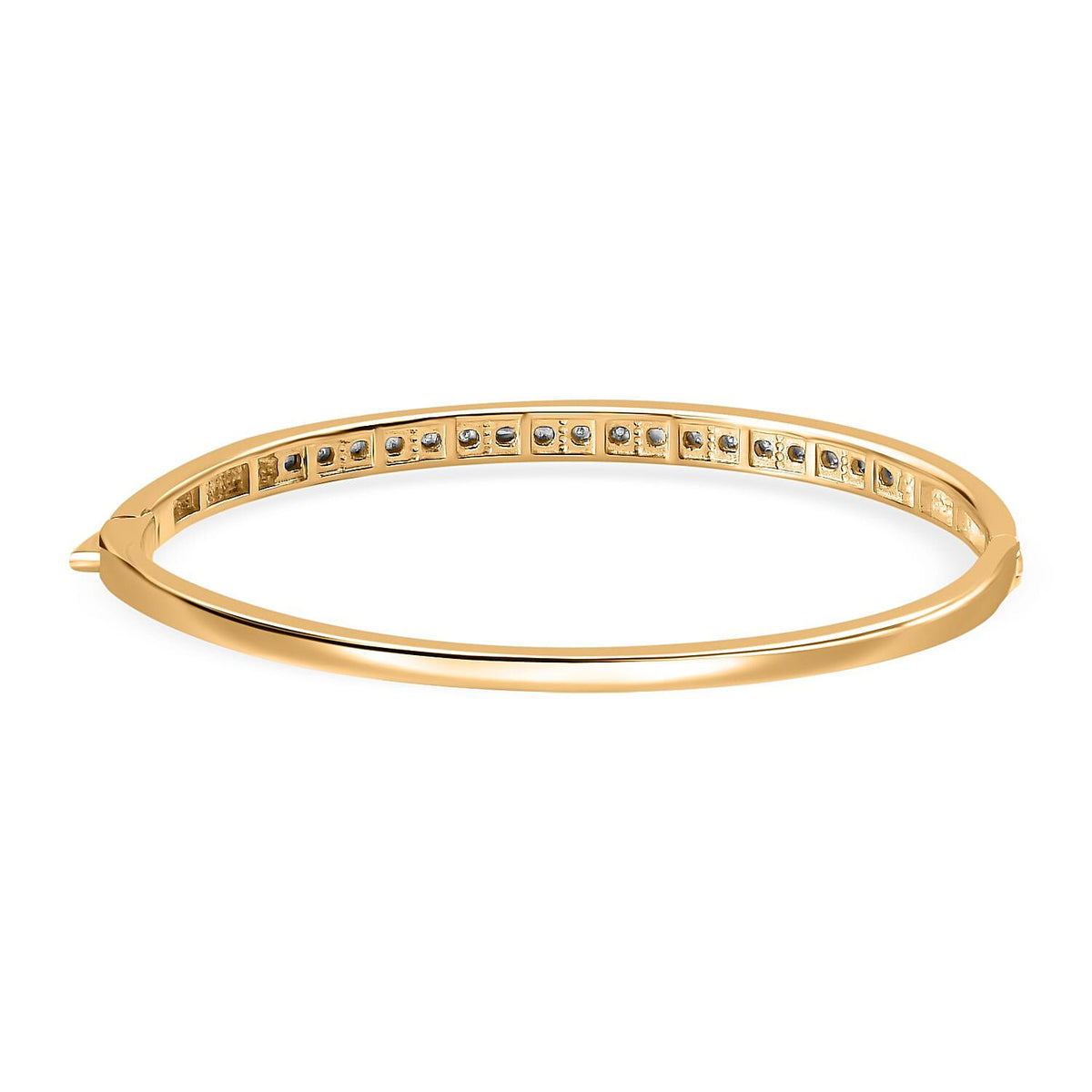 One Time Deal- Diamond Gold Plated Tennis Bangle Size (7.5) 7785023 5